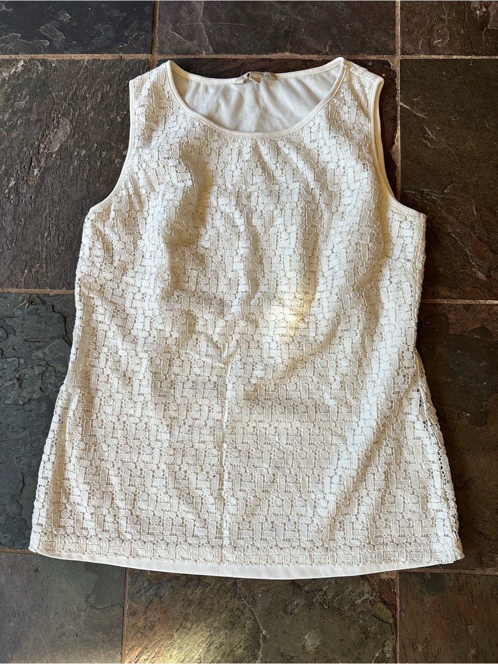 Banana Republic White Lace Tank Top